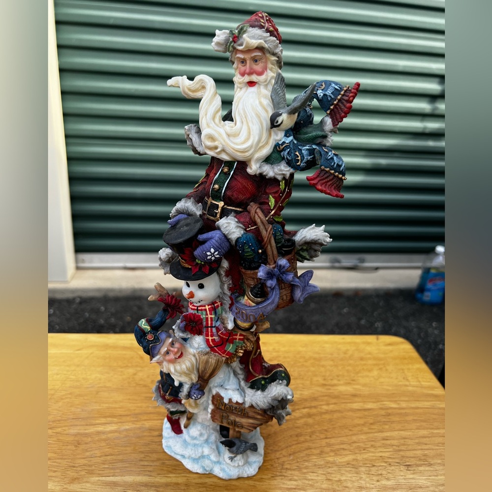 Vintage Lenox Annual Pencil Santa- 2004-“North Pole Friends”